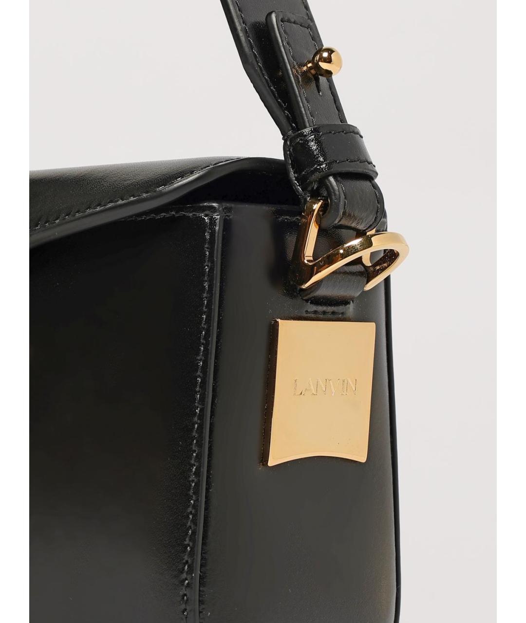 LANVIN Черная кожаная сумка с короткими ручками, фото 4