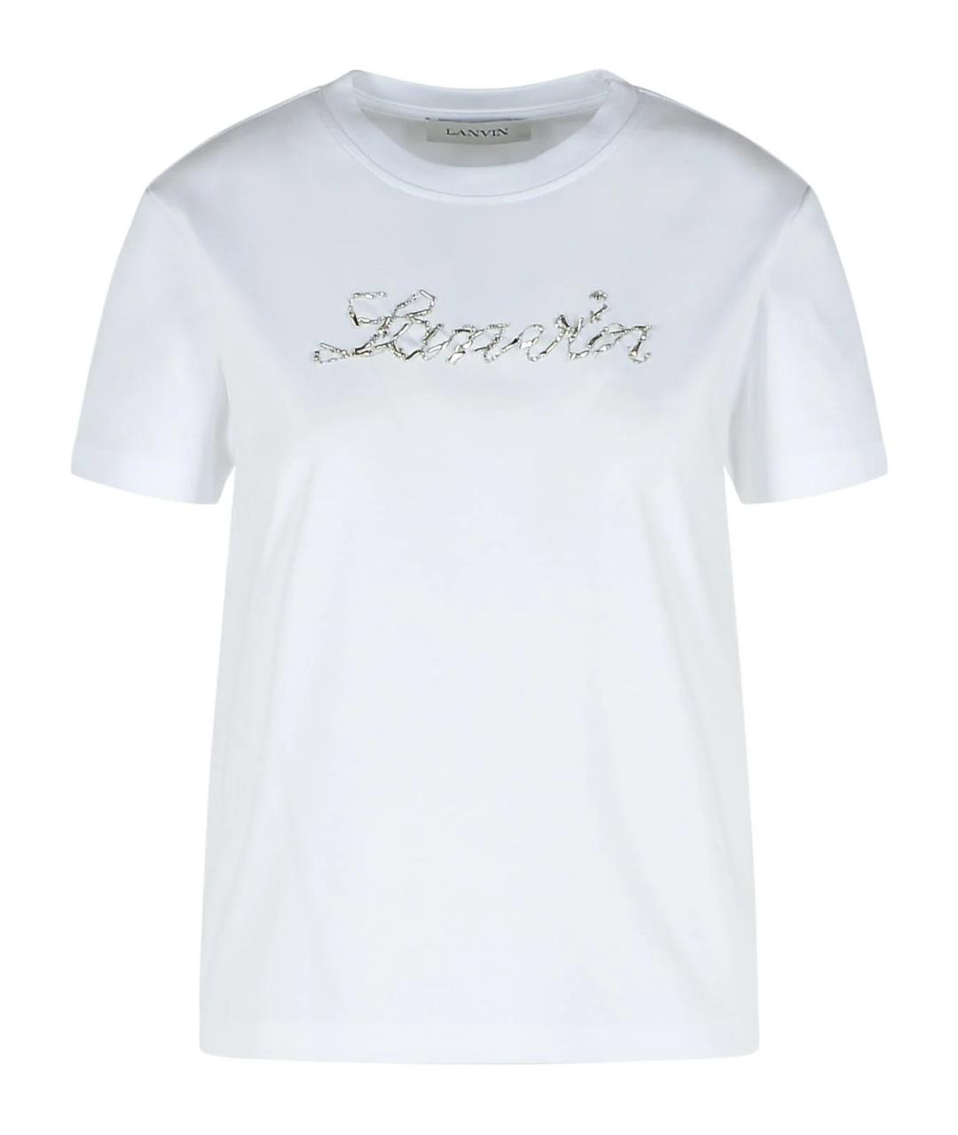 LANVIN Белая хлопковая футболка, фото 1
