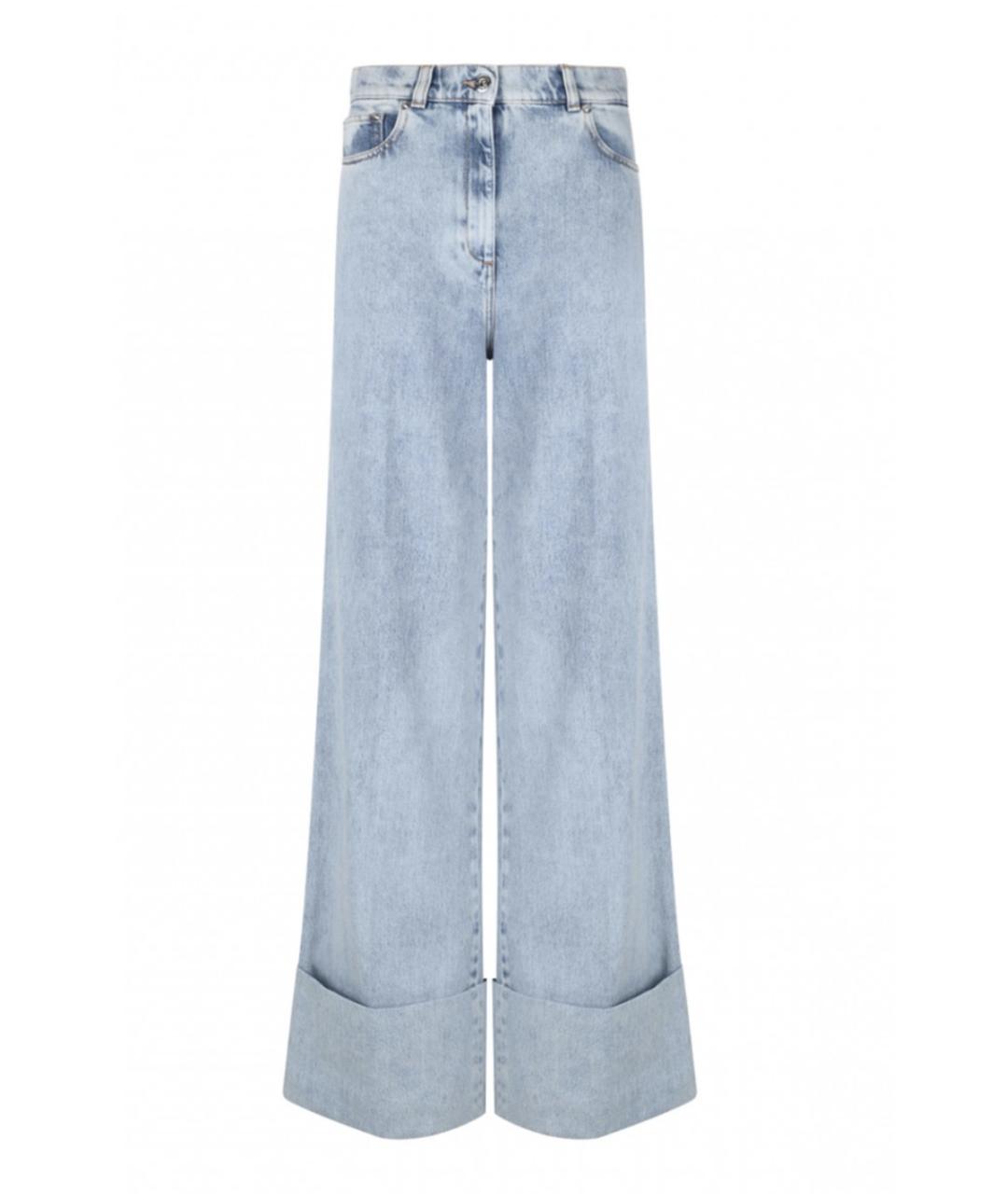 LANVIN Голубые хлопковые джинсы клеш, фото 1