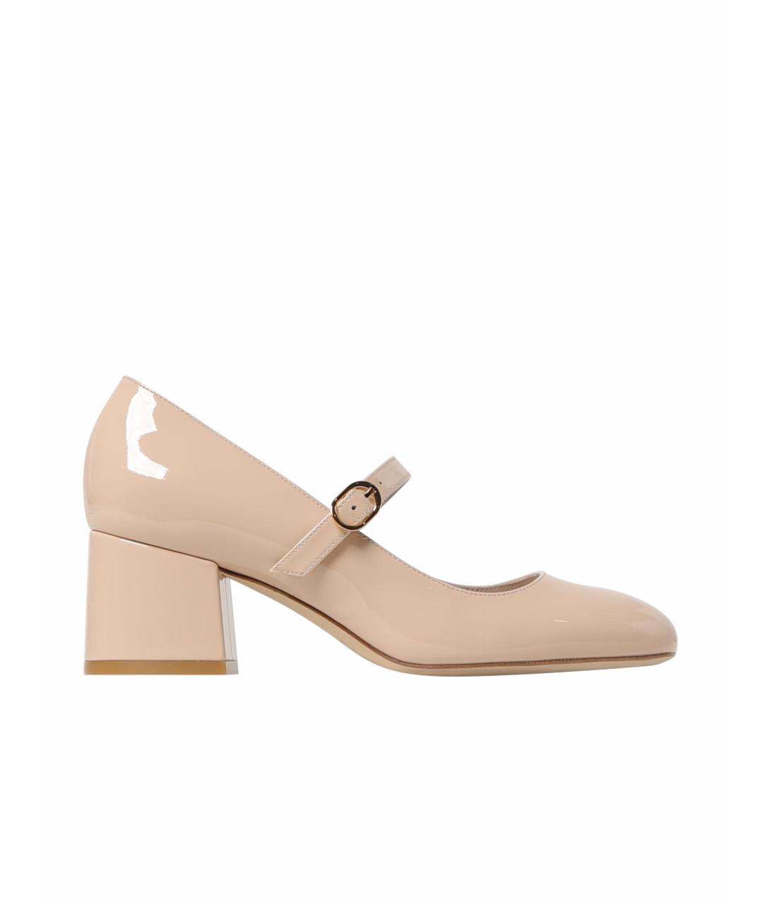 STUART WEITZMAN Бежевые кожаные туфли, фото 1