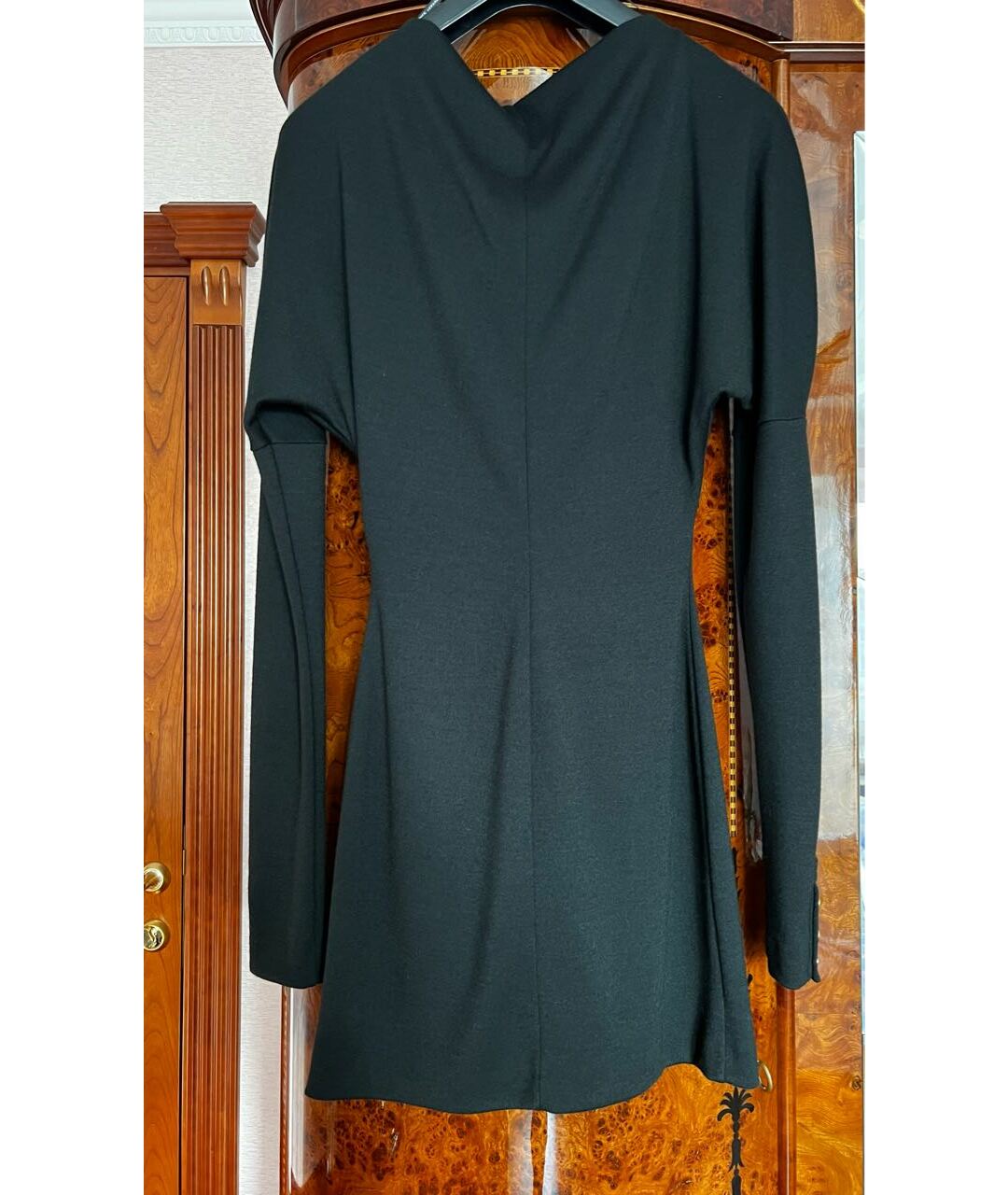 VERSUS VERSACE Черное шерстяное повседневное платье, фото 2
