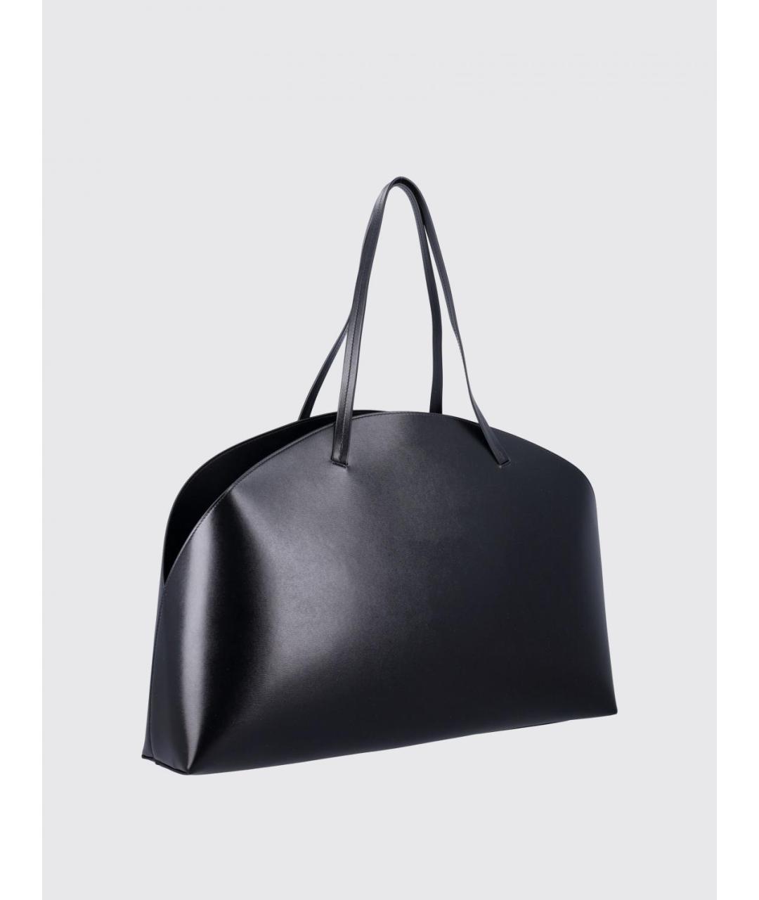 JIL SANDER Черная кожаная сумка тоут, фото 2