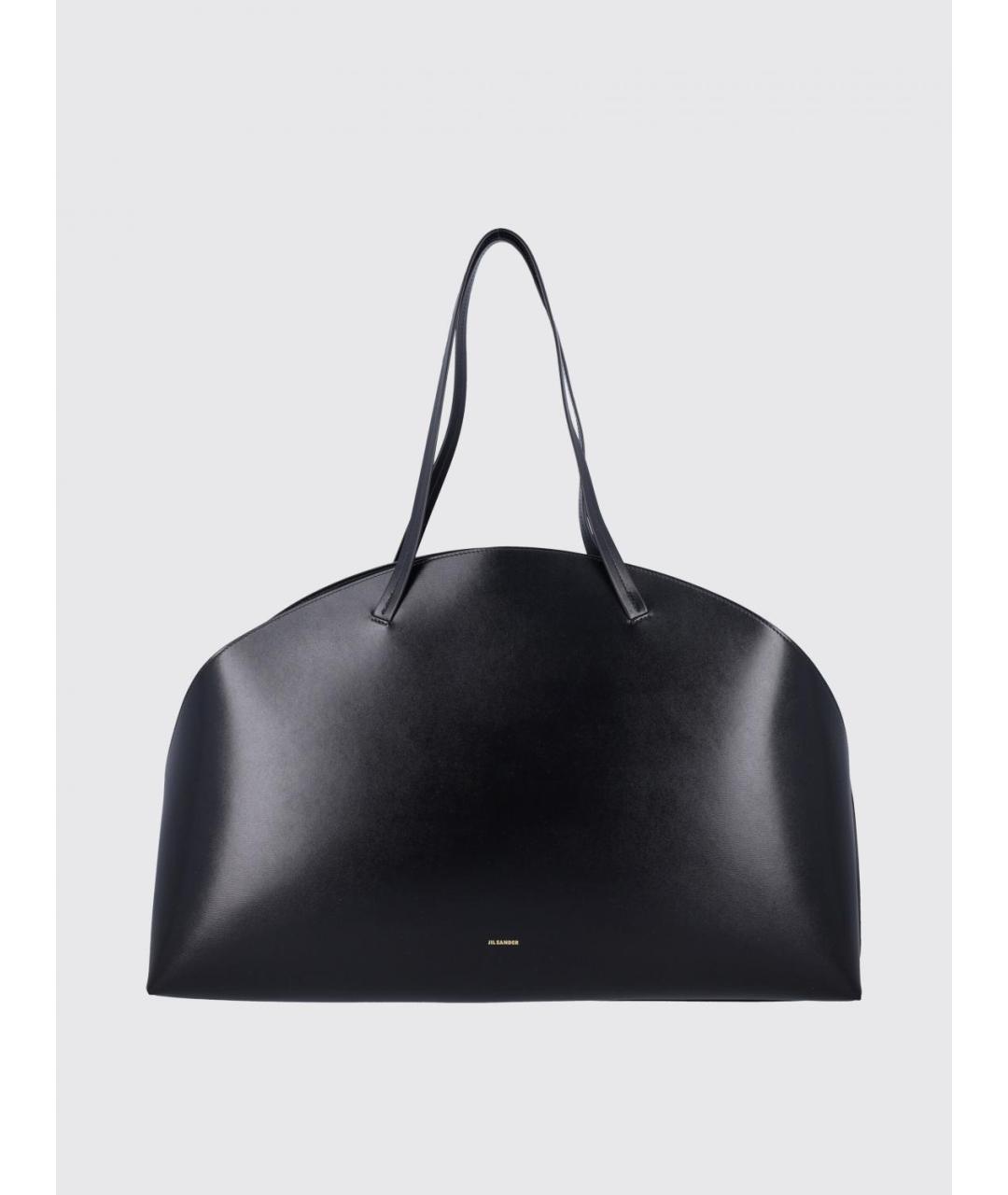 JIL SANDER Черная кожаная сумка тоут, фото 4