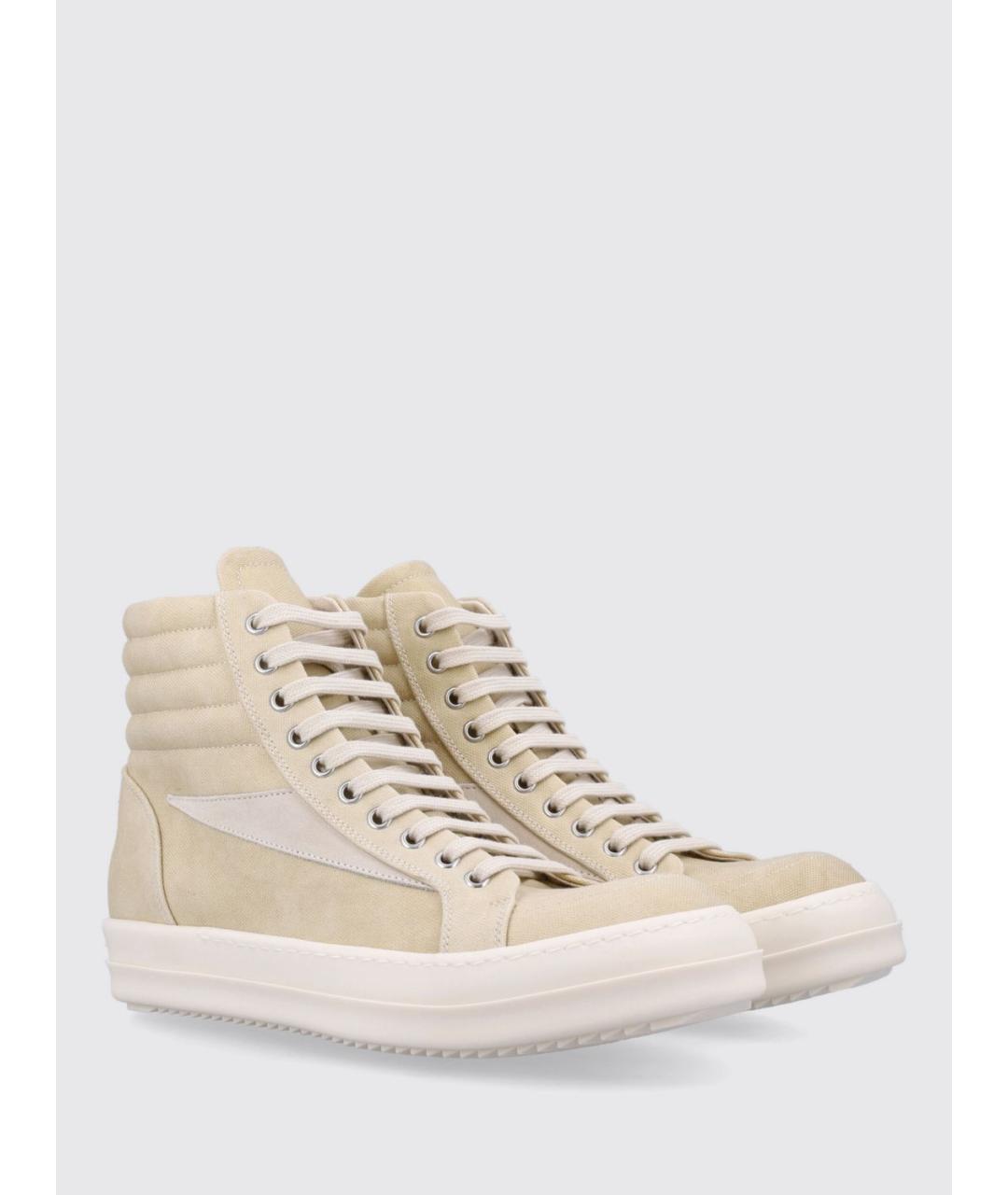 RICK OWENS DRKSHDW Бежевые высокие кроссовки / кеды, фото 2