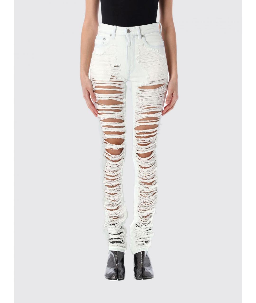 MM6 MAISON MARGIELA Белые прямые джинсы, фото 4