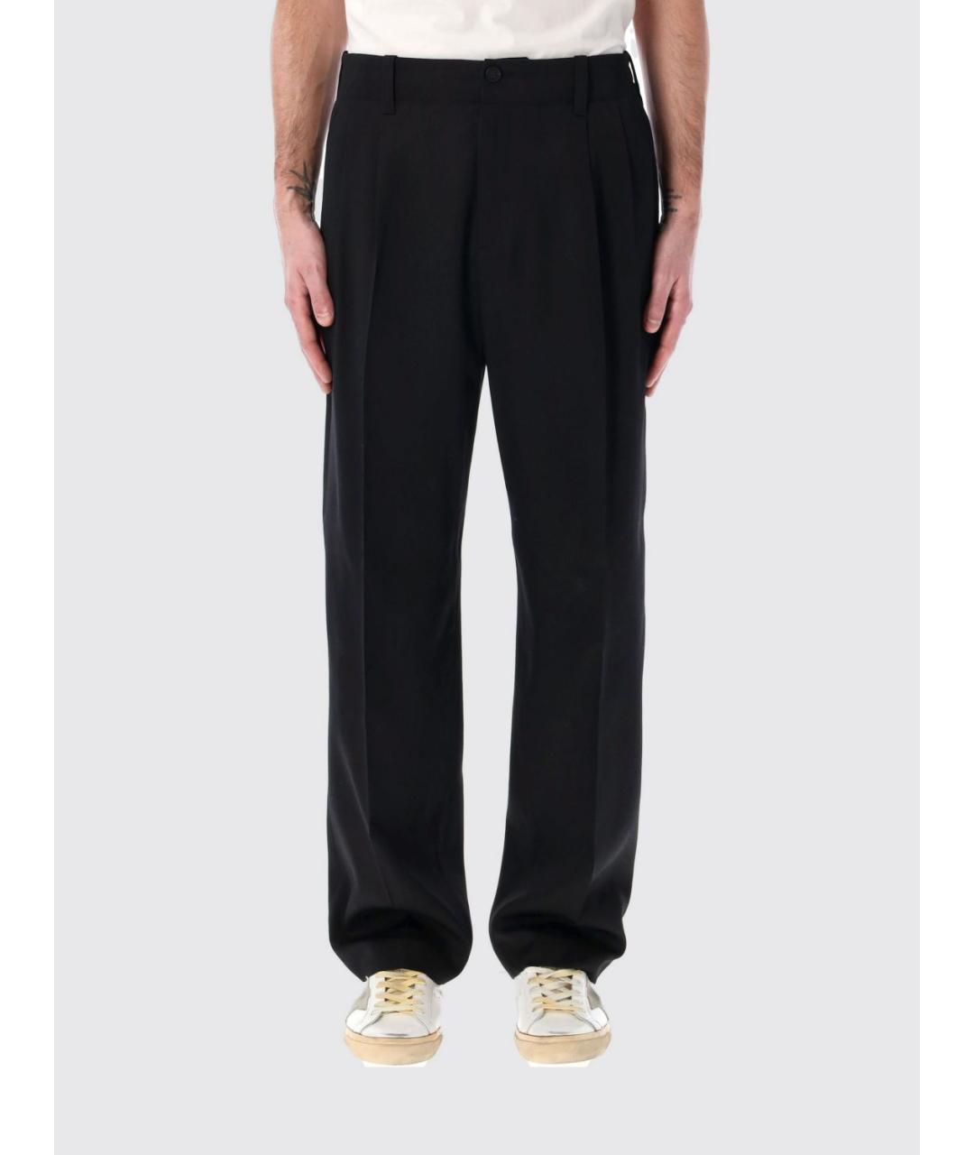 GOLDEN GOOSE DELUXE BRAND Черные шерстяные повседневные брюки, фото 2
