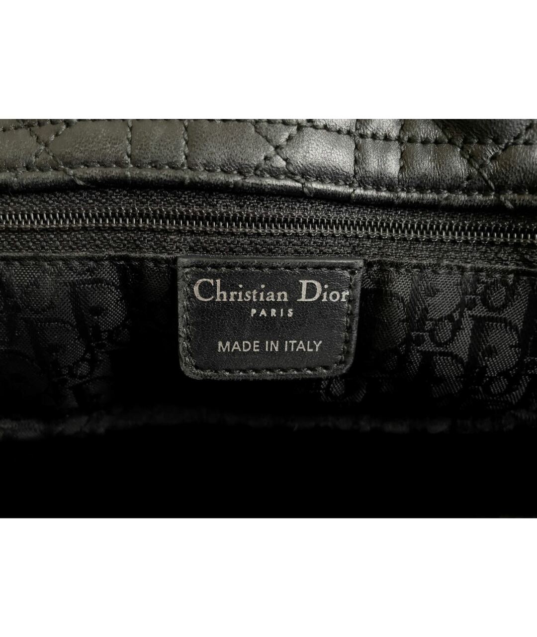 CHRISTIAN DIOR Черная кожаная сумка тоут, фото 4