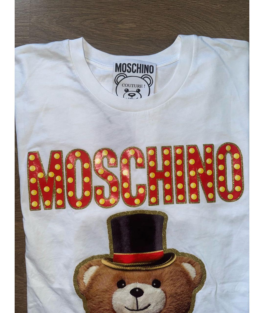 LOVE MOSCHINO Белая хлопковая футболка, фото 2
