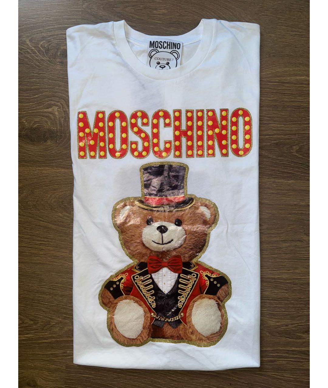LOVE MOSCHINO Белая хлопковая футболка, фото 4