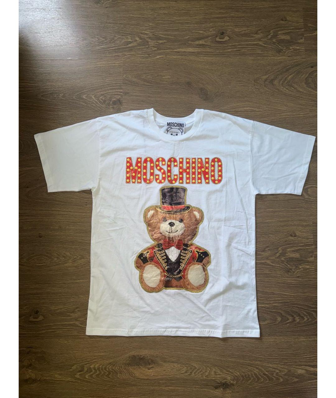 LOVE MOSCHINO Белая хлопковая футболка, фото 9