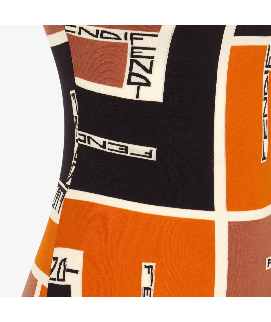 FENDI Мульти вискозное повседневное платье, фото 3