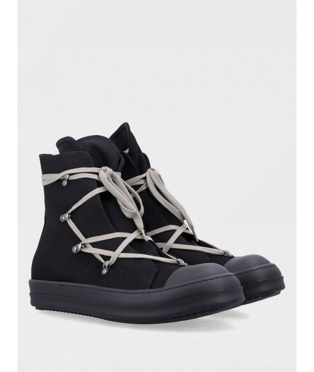 RICK OWENS DRKSHDW Черные текстильные кеды, фото 2