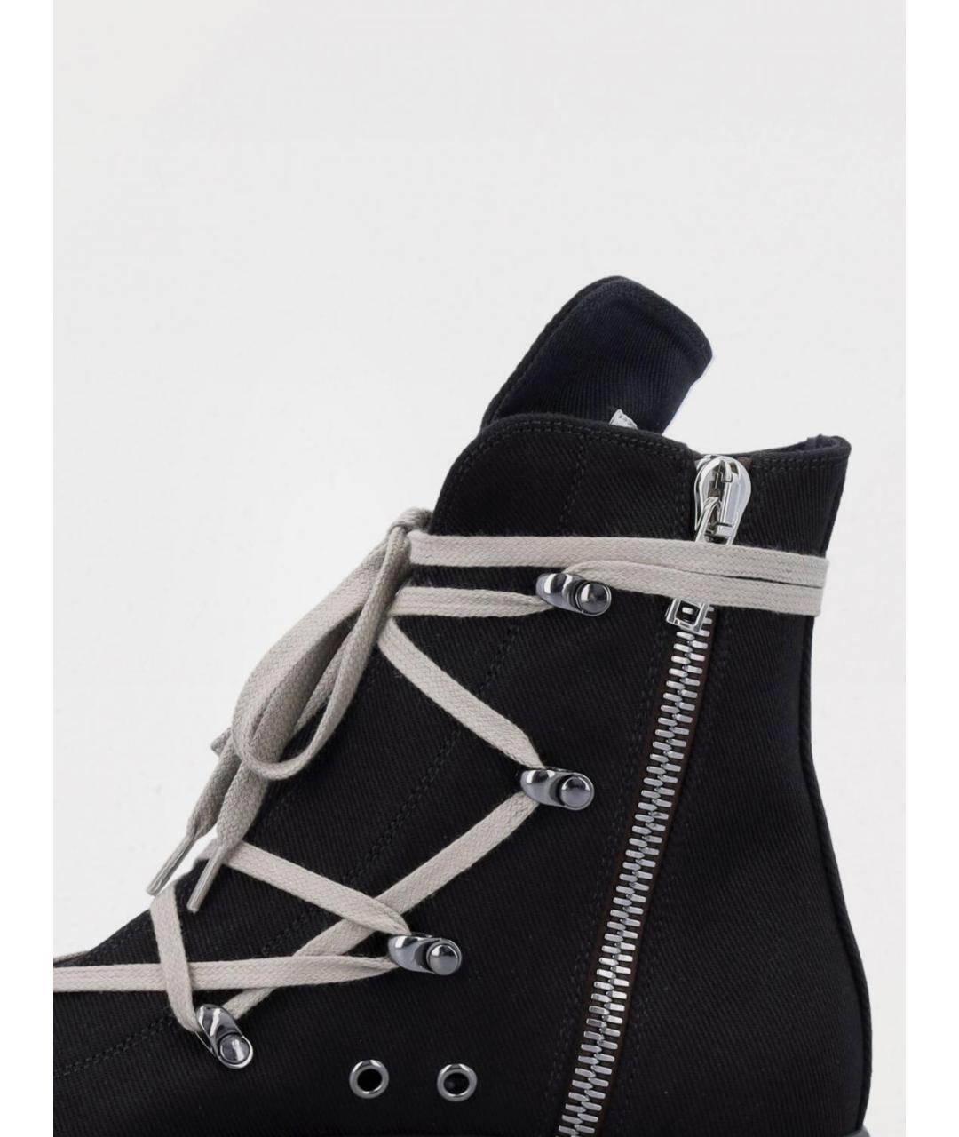 RICK OWENS DRKSHDW Черные текстильные кеды, фото 4