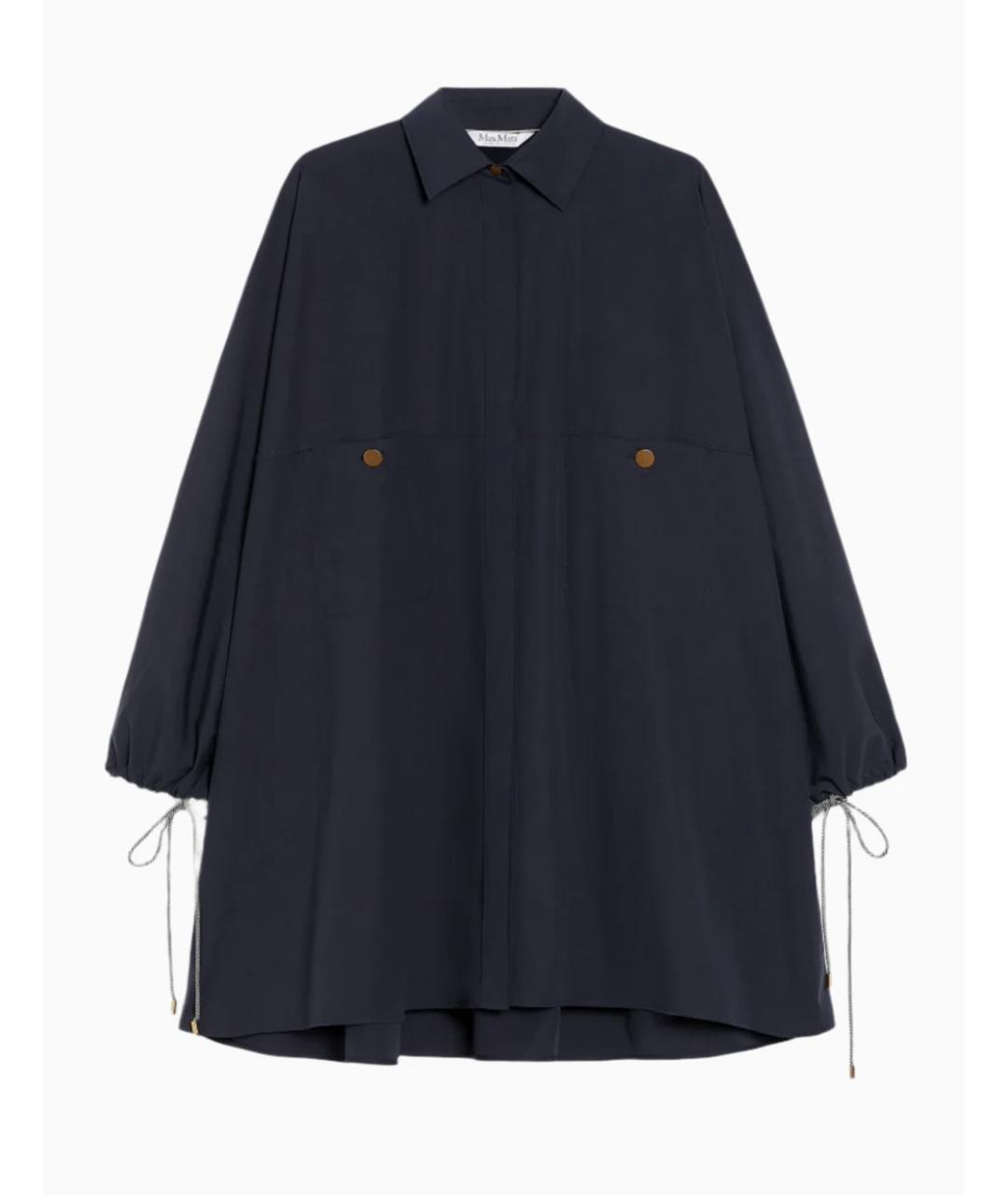 MAX MARA Синее хлопко-эластановое повседневное платье, фото 1