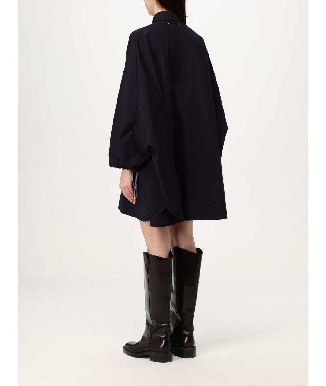 MAX MARA Синее хлопко-эластановое повседневное платье, фото 3