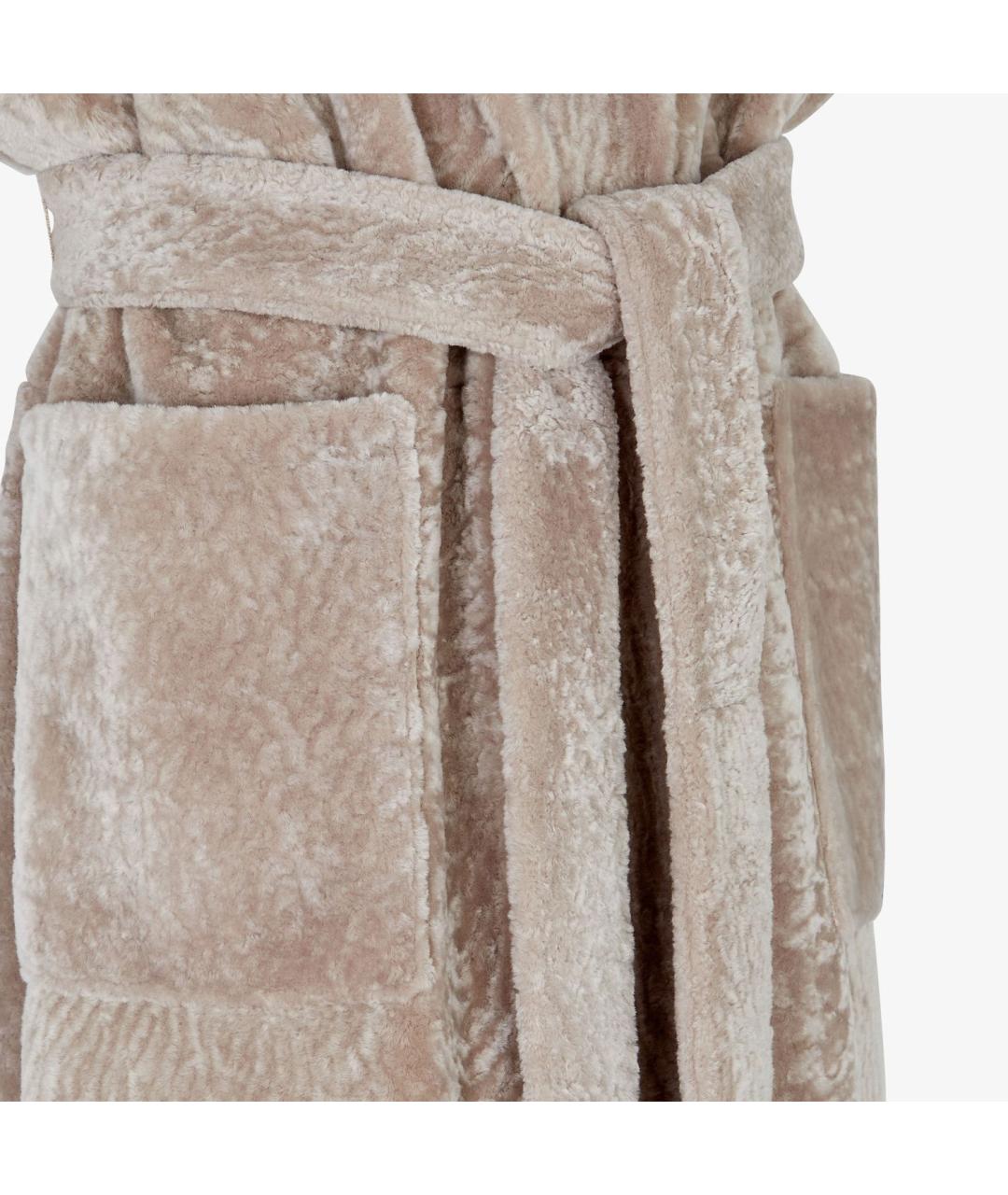FENDI Бежевое меховое пальто, фото 3