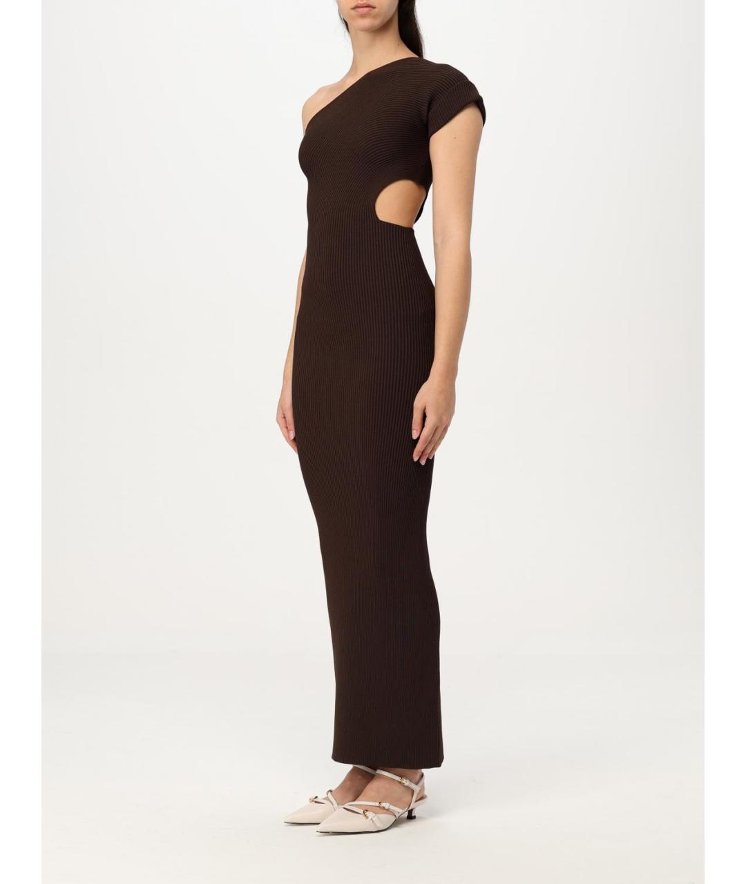 MAX MARA Коричневое вискозное платье, фото 4