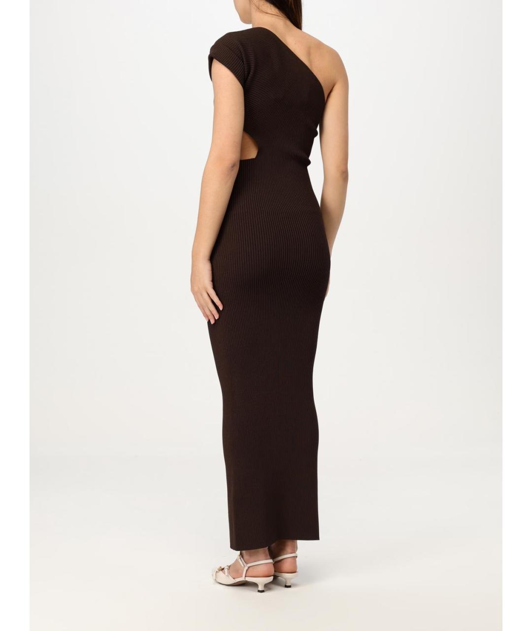 MAX MARA Коричневое вискозное платье, фото 3
