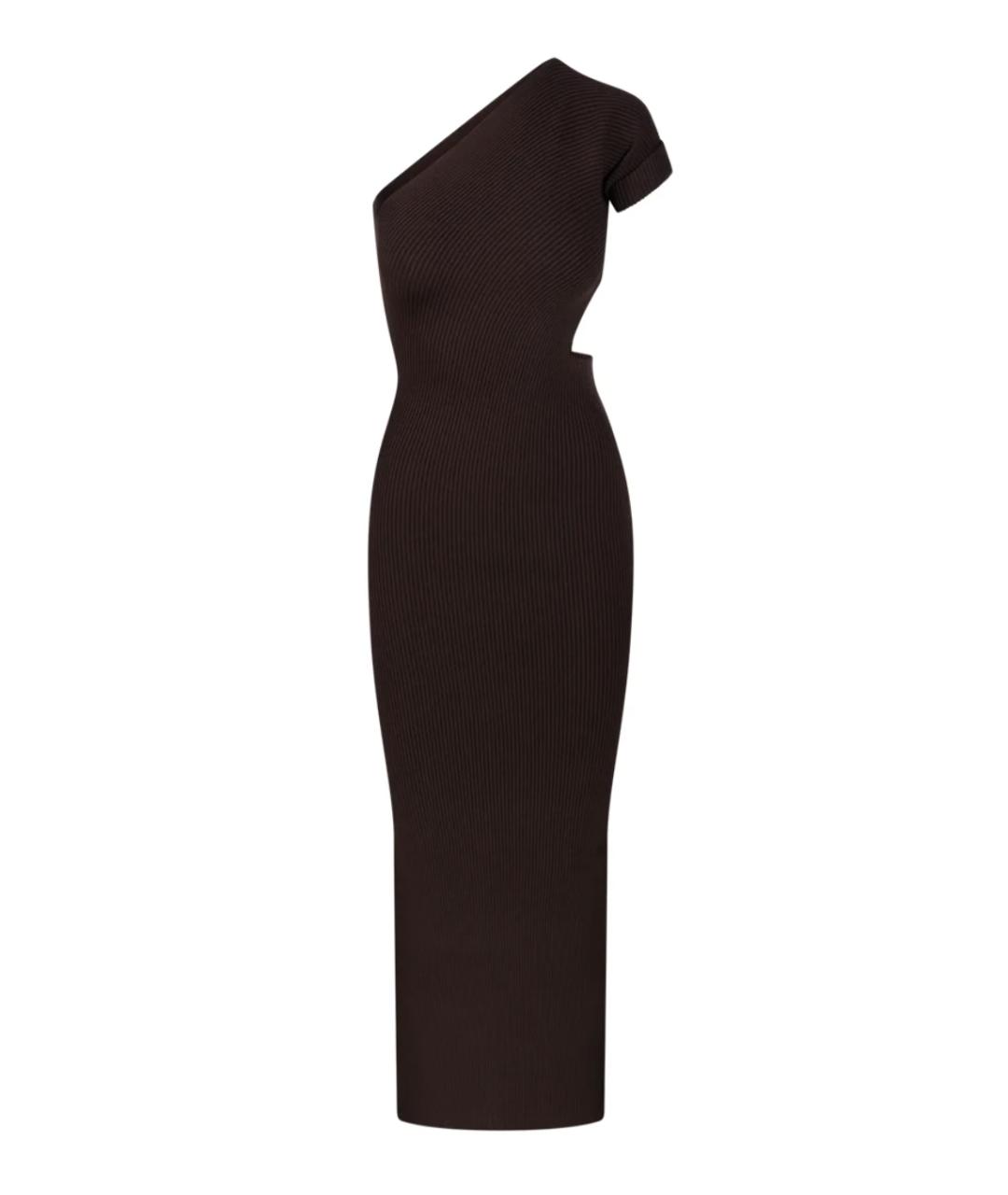 MAX MARA Коричневое вискозное платье, фото 1