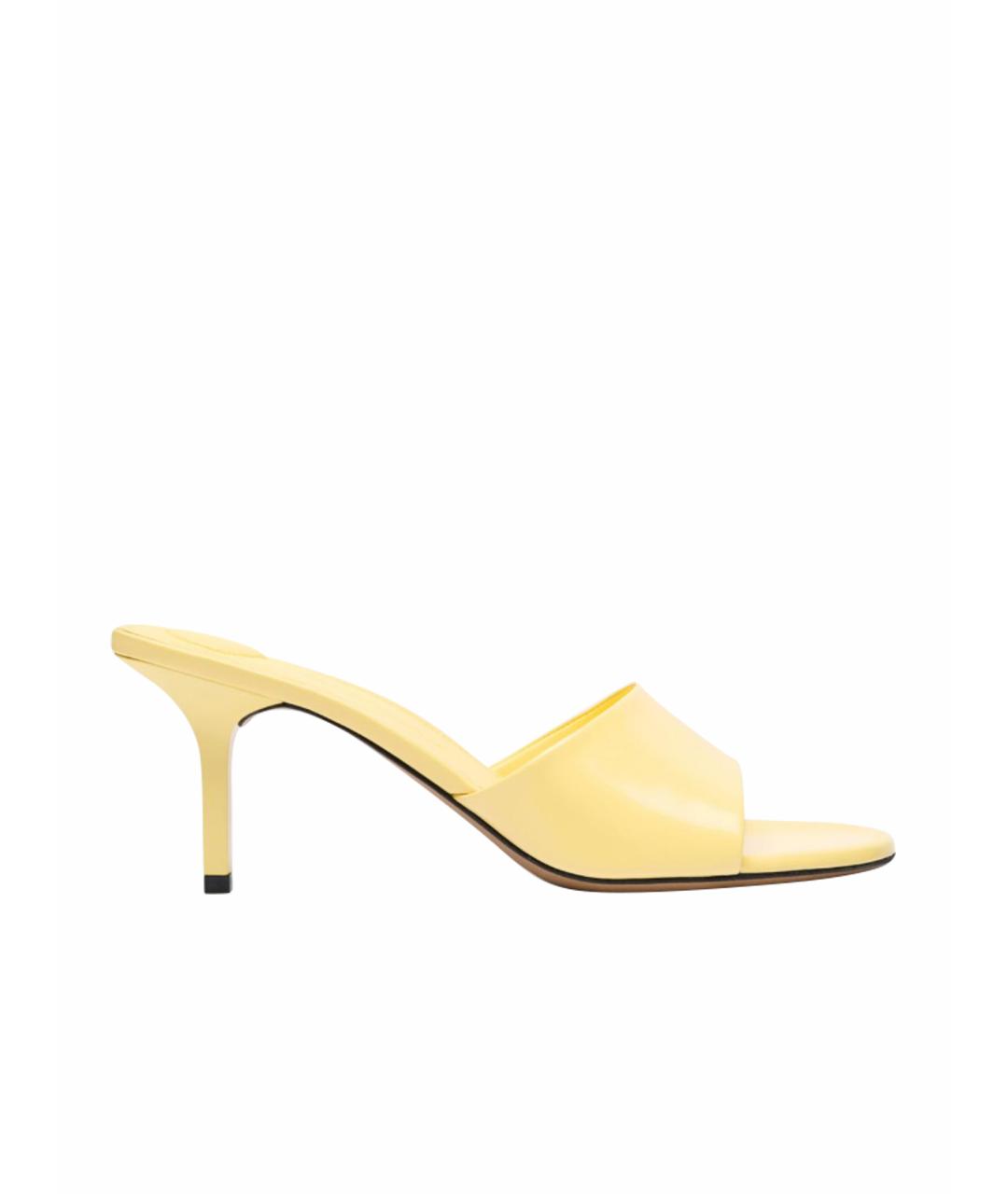 JACQUEMUS Желтые кожаные мюли, фото 1