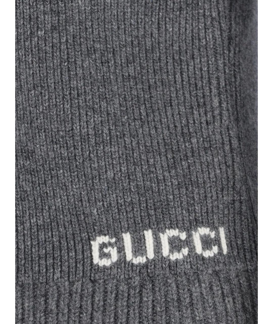GUCCI Антрацитовая шерстяная футболка, фото 4