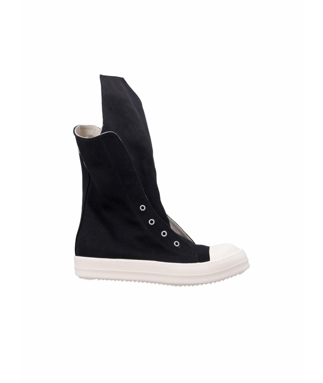 RICK OWENS DRKSHDW Черные текстильные высокие кроссовки / кеды, фото 1