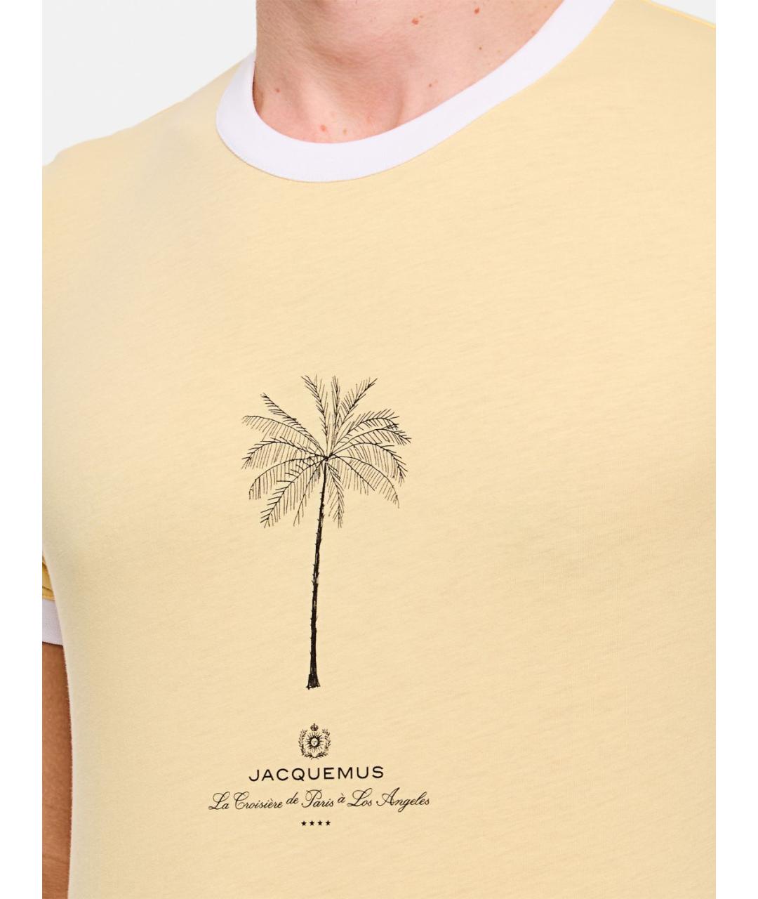 JACQUEMUS Желтая хлопковая футболка, фото 5