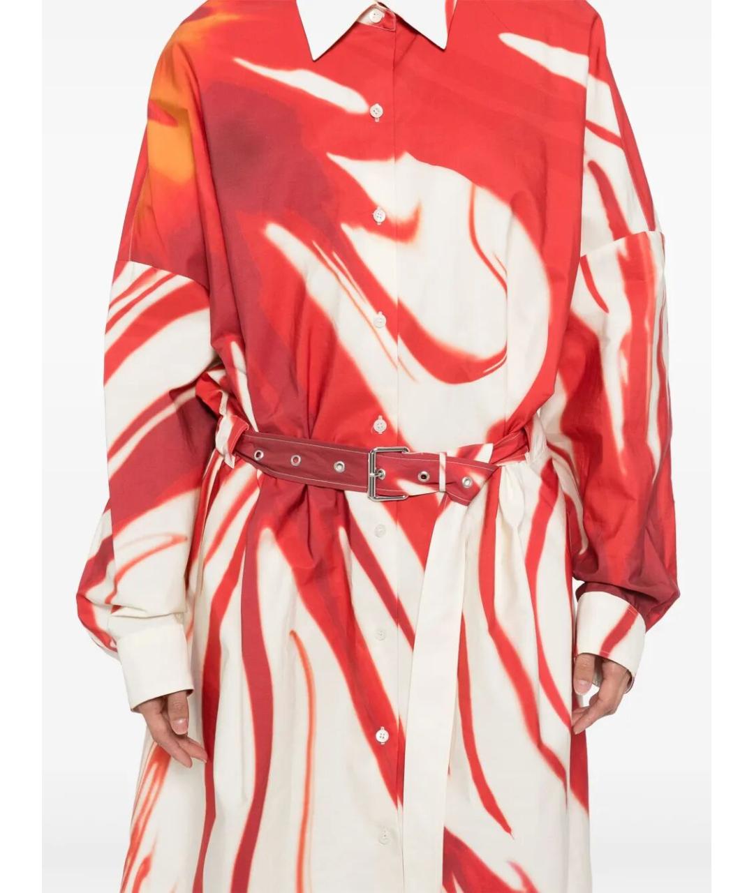 DRIES VAN NOTEN Красное хлопковое повседневное платье, фото 5