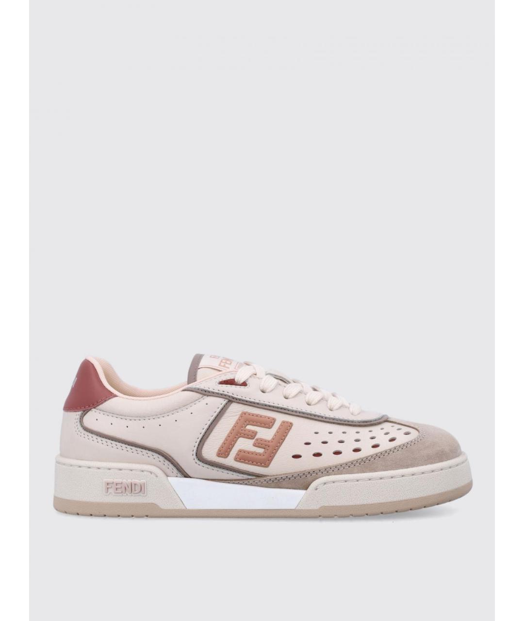 FENDI Розовые кожаные кеды, фото 5