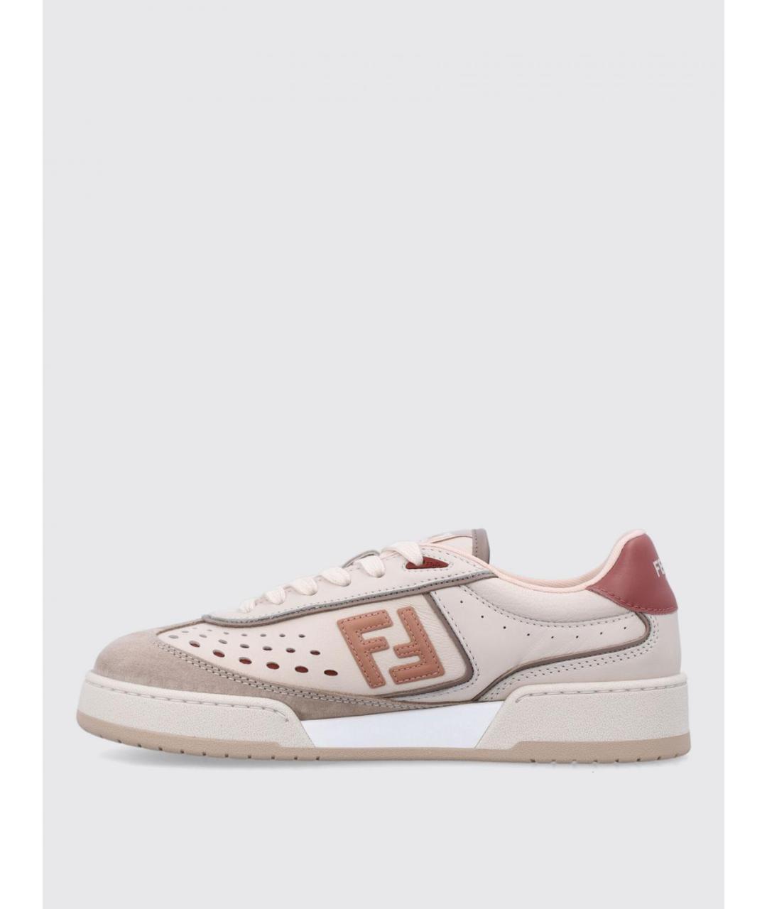 FENDI Розовые кожаные кеды, фото 4