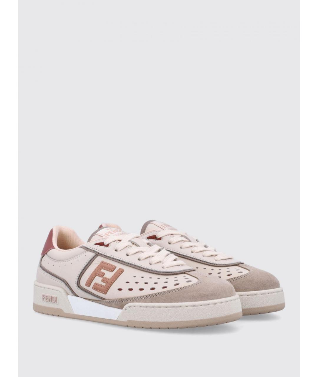 FENDI Розовые кожаные кеды, фото 2
