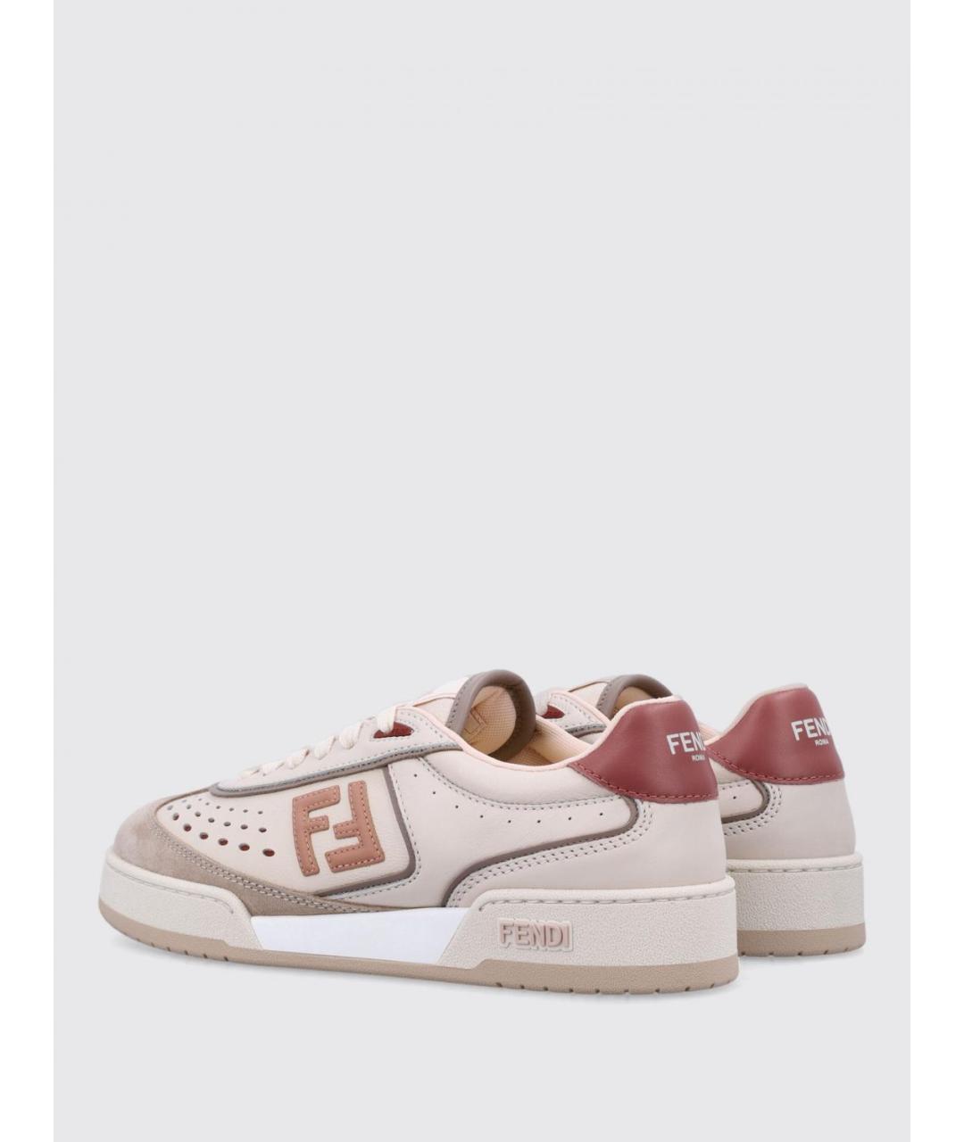 FENDI Розовые кожаные кеды, фото 3