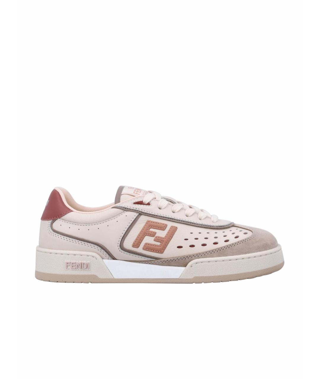 FENDI Розовые кожаные кеды, фото 1