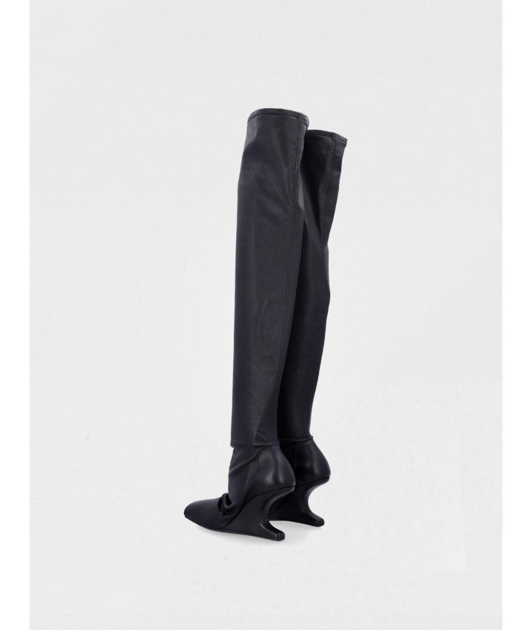 RICK OWENS Черные текстильные ботфорты, фото 3