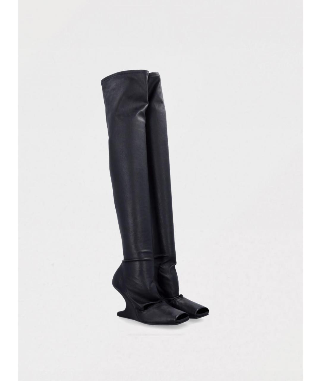RICK OWENS Черные текстильные ботфорты, фото 2