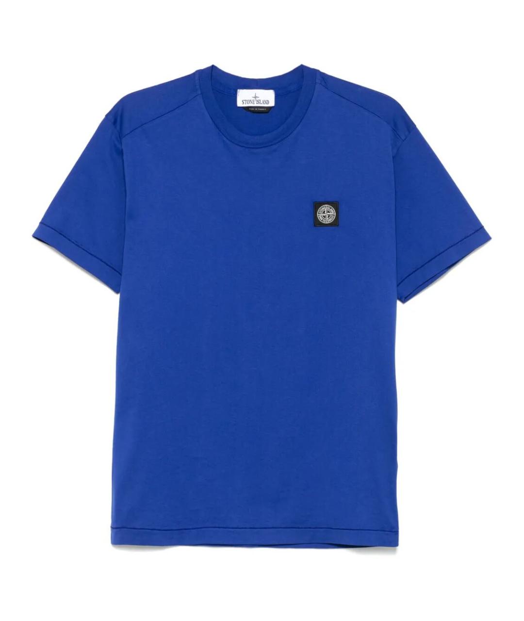 STONE ISLAND Синяя хлопковая футболка, фото 1