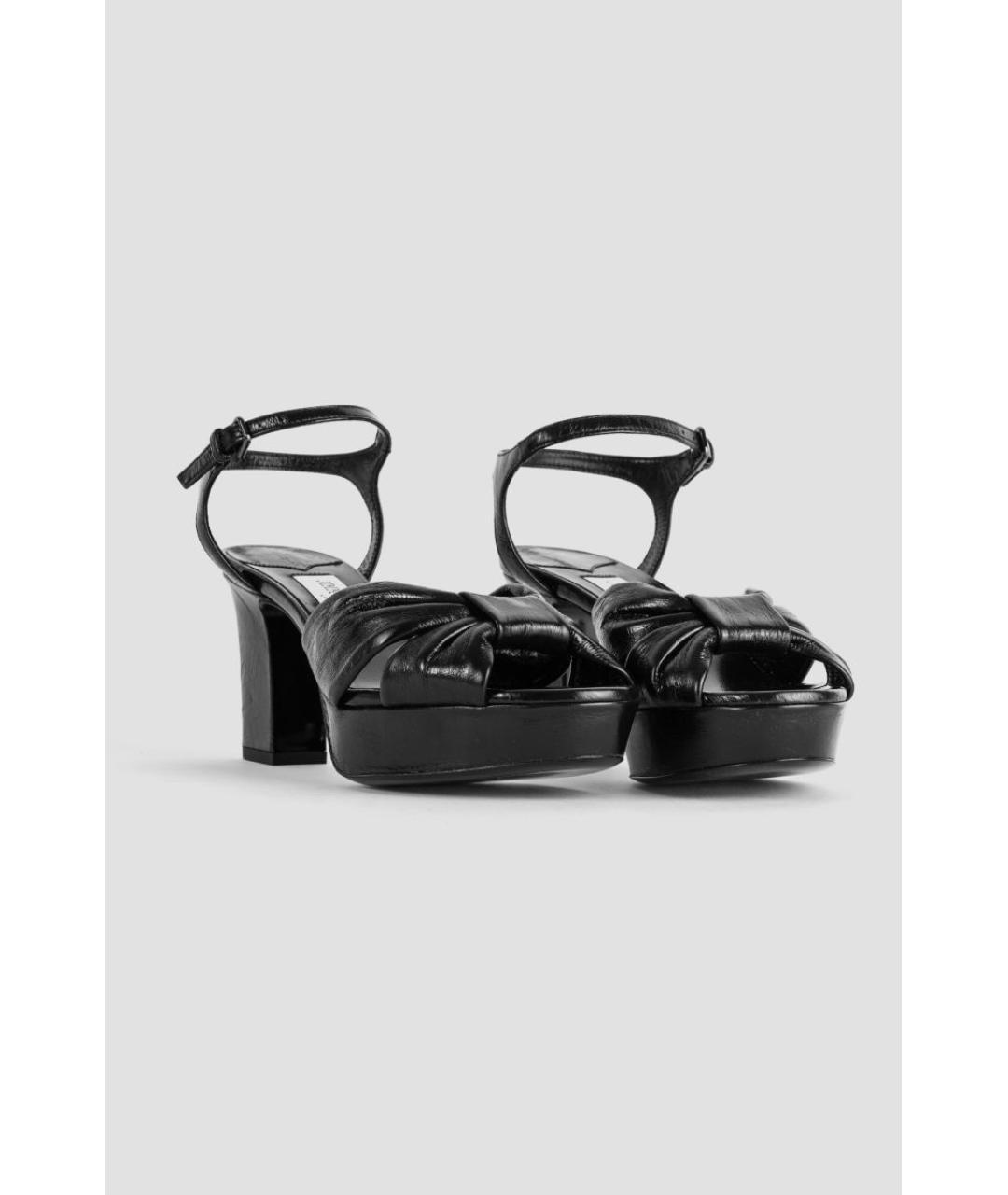 JIMMY CHOO Черные кожаные босоножки, фото 2