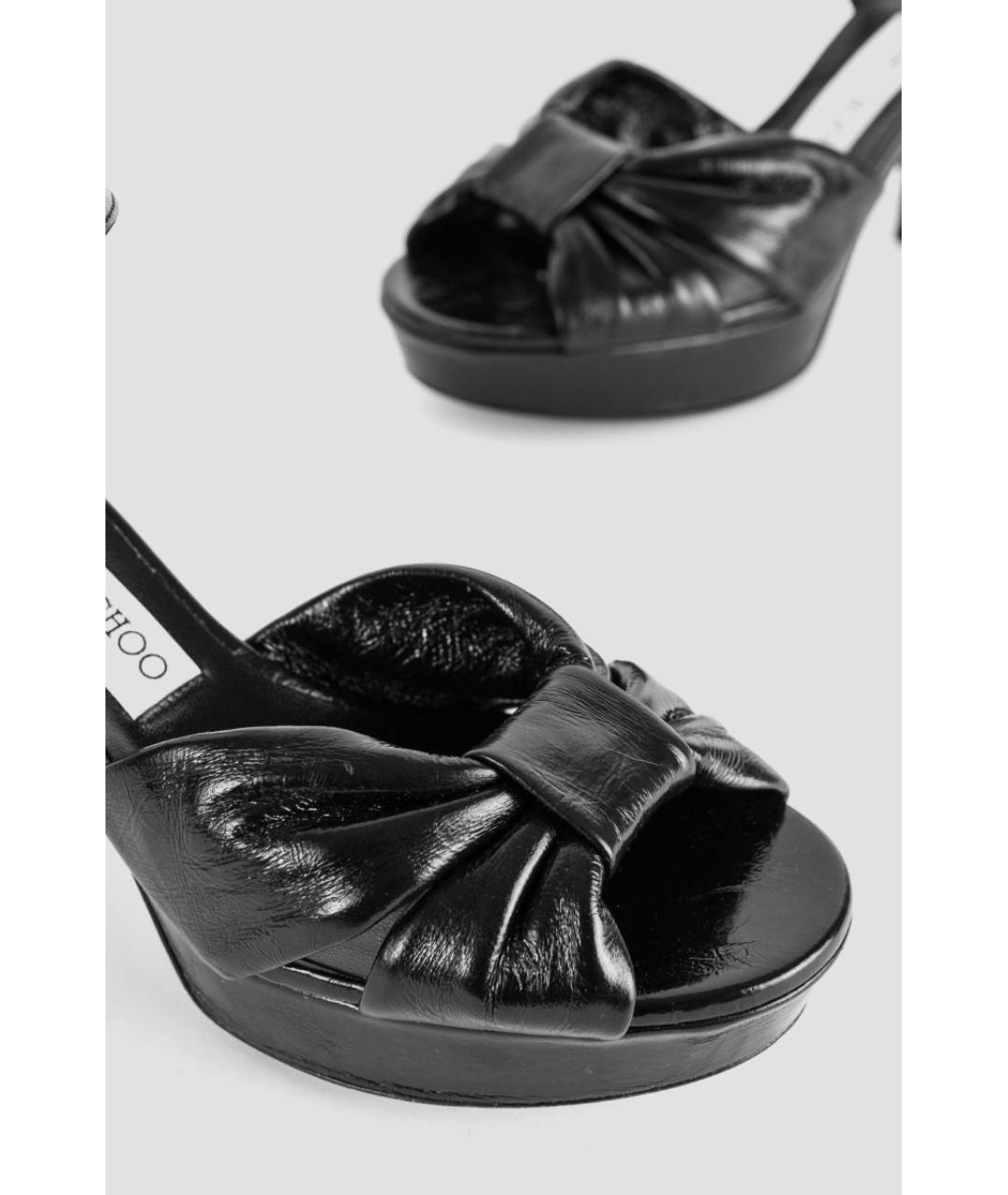 JIMMY CHOO Черные кожаные босоножки, фото 5