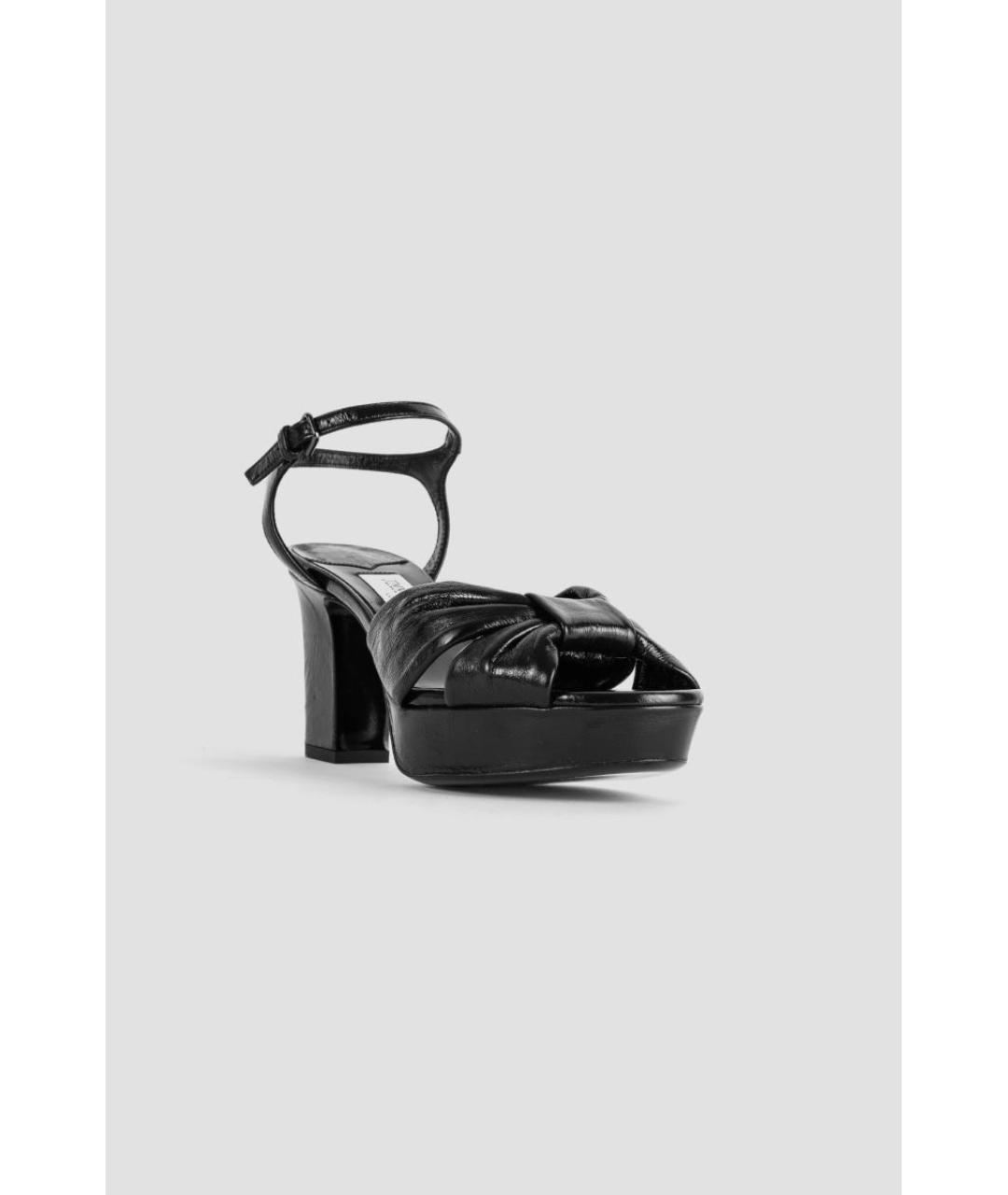 JIMMY CHOO Черные кожаные босоножки, фото 3