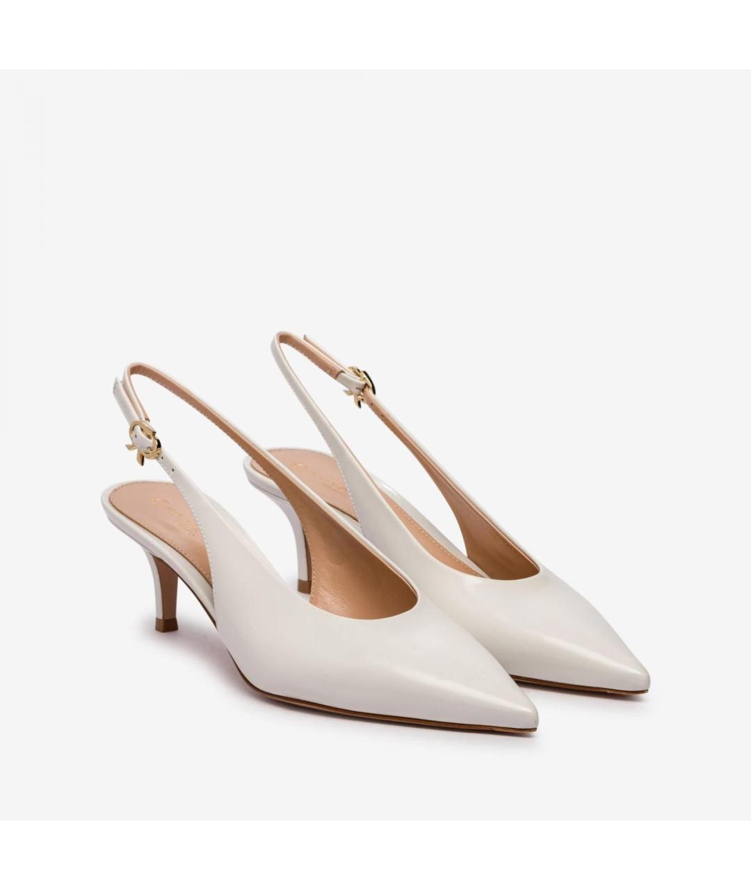 GIANVITO ROSSI Белые кожаные туфли, фото 2