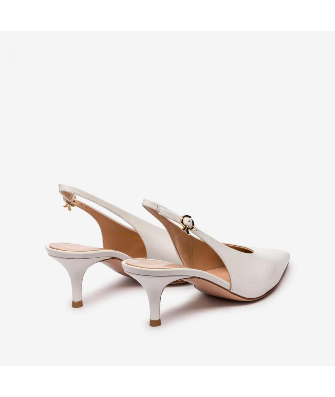 GIANVITO ROSSI Белые кожаные туфли, фото 3