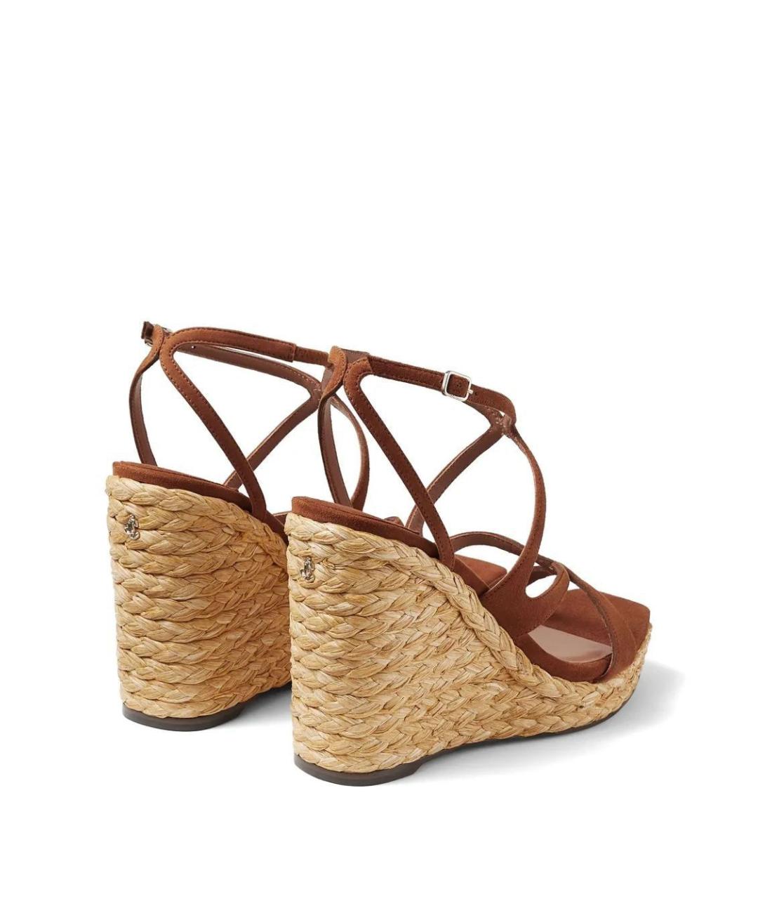 JIMMY CHOO Коричневые кожаные босоножки, фото 3