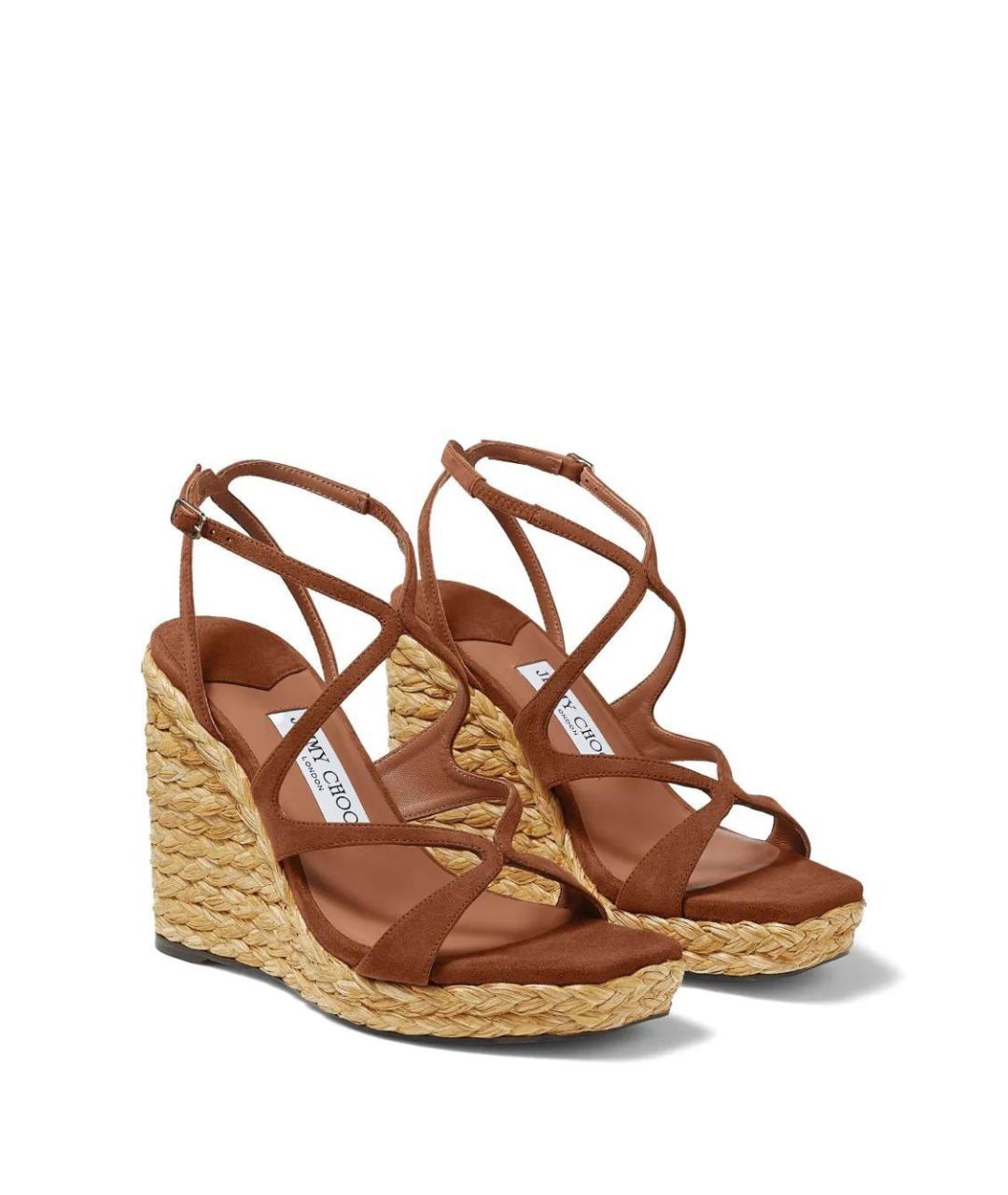 JIMMY CHOO Коричневые кожаные босоножки, фото 2