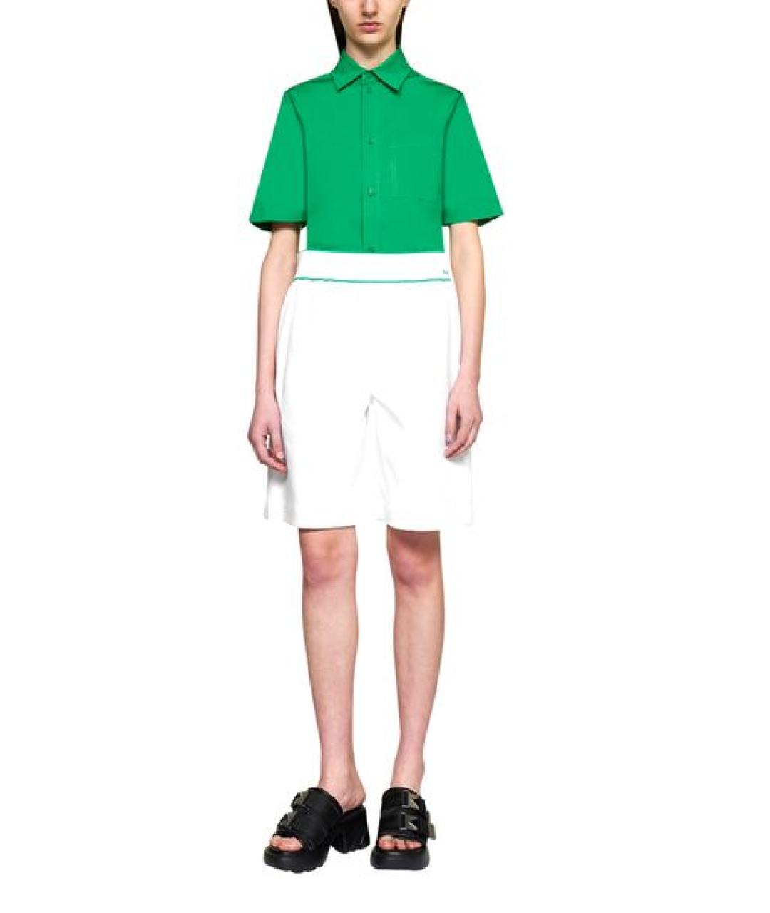BOTTEGA VENETA Белые хлопковые шорты, фото 5