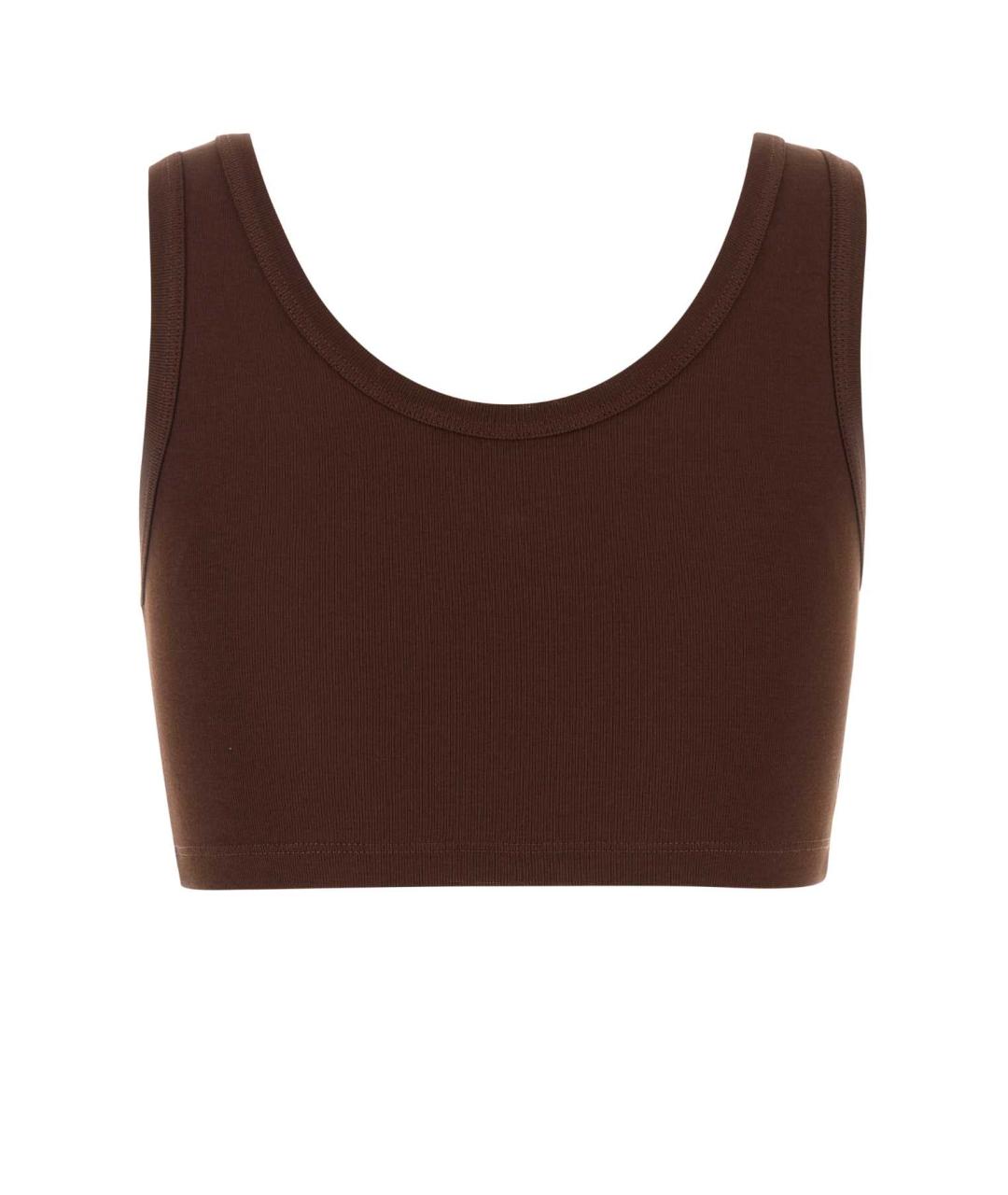 PRADA Коричневая хлопковая майка, фото 2