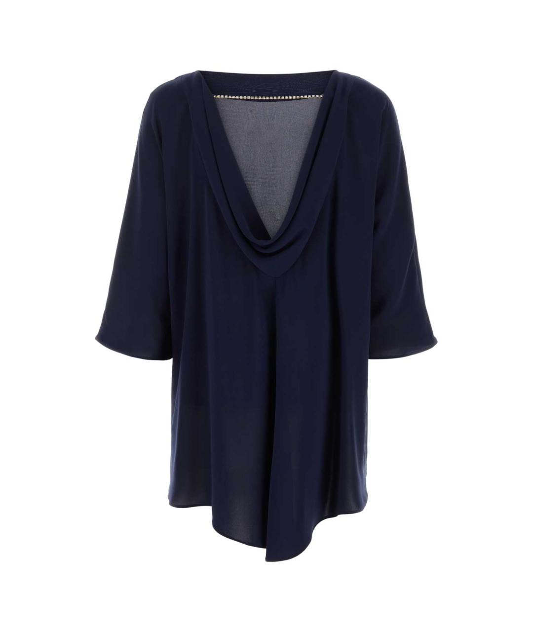MAX MARA Темно-синяя полиэстеровая блузы, фото 2