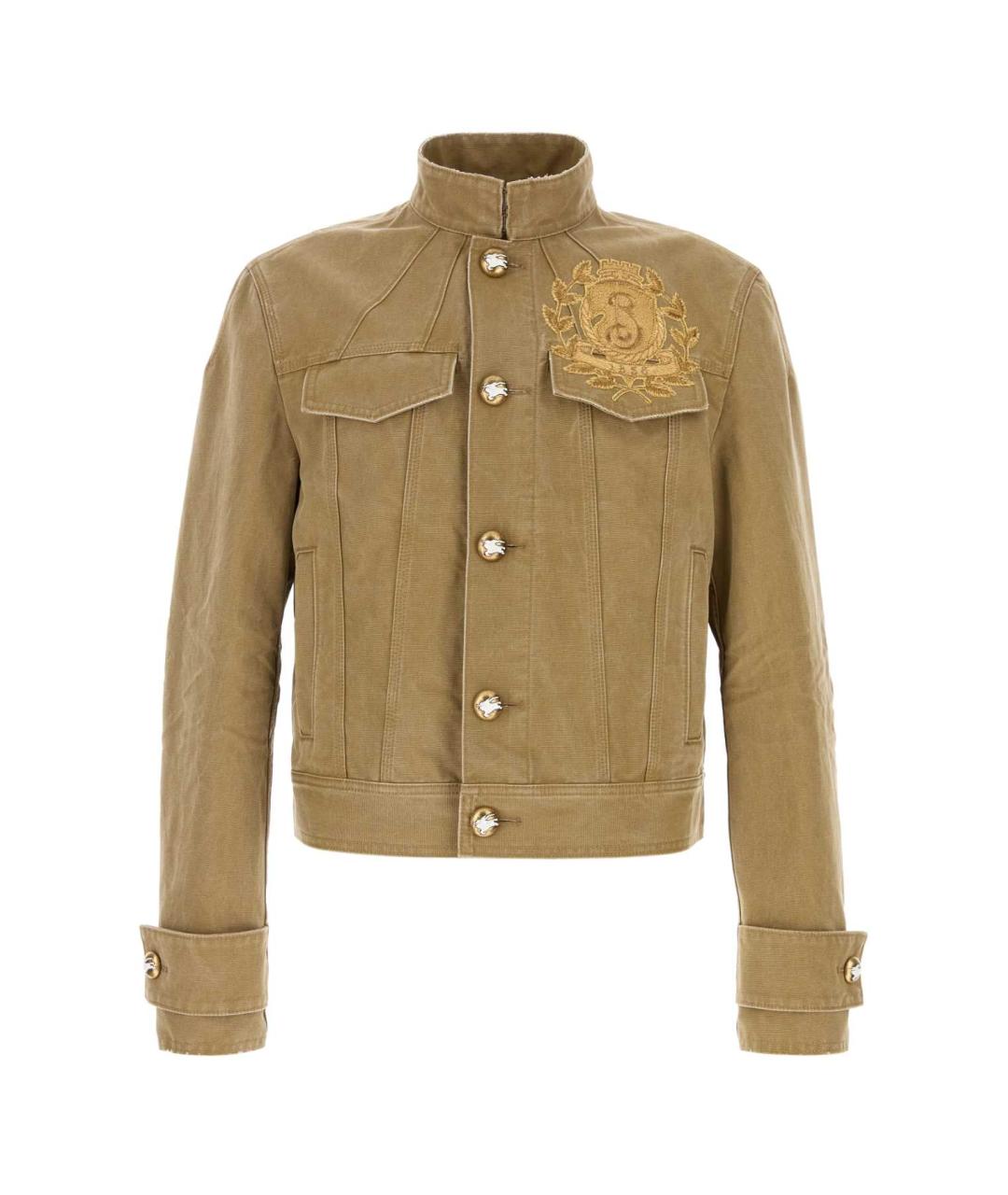 BURBERRY Хаки хлопковая куртка, фото 1