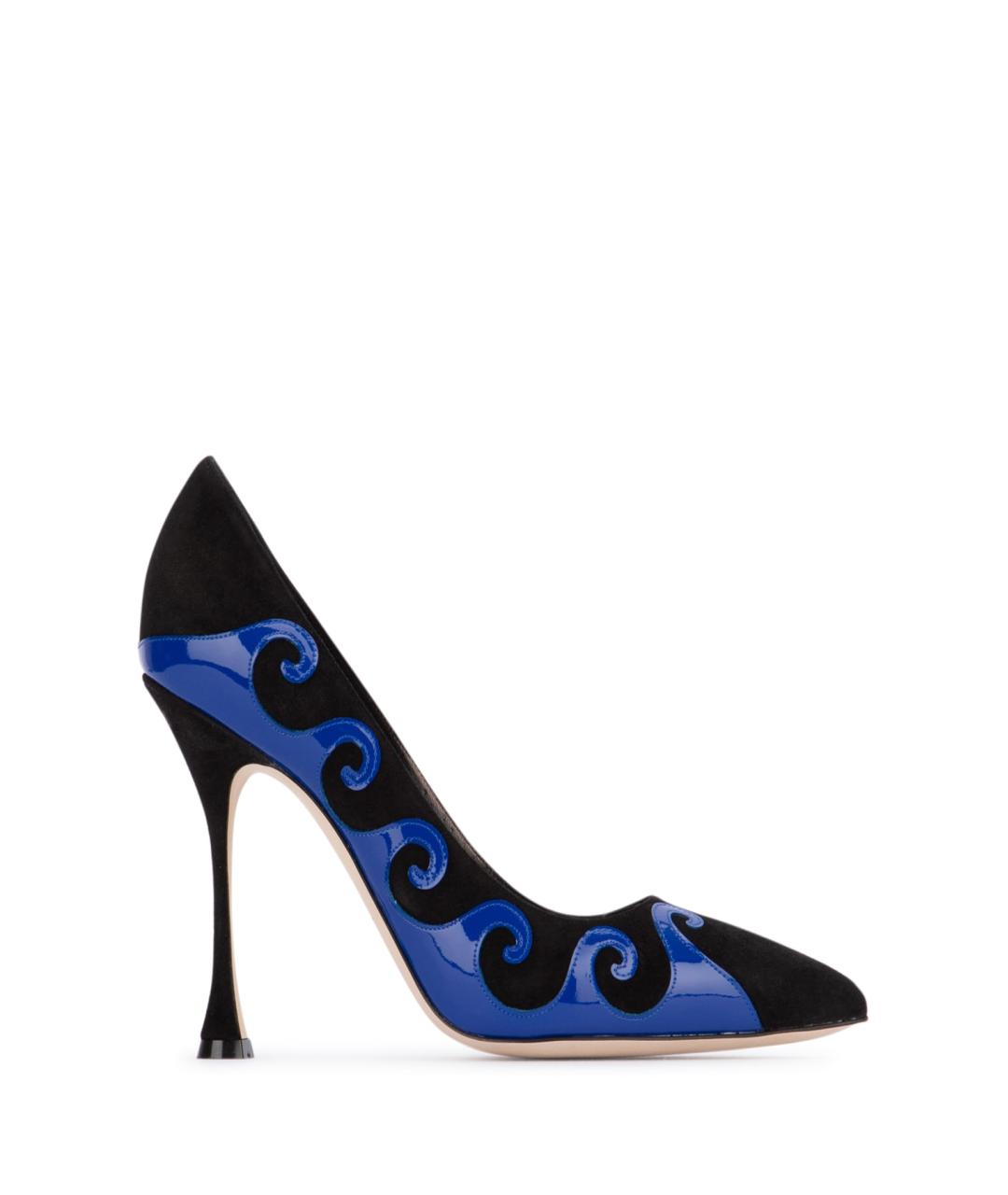 MANOLO BLAHNIK Синие кожаные туфли, фото 1