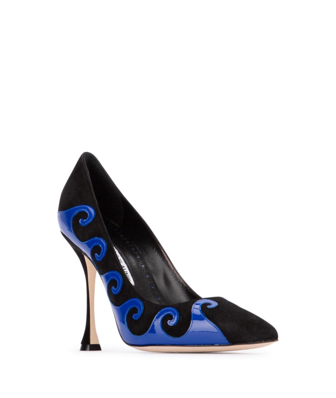 MANOLO BLAHNIK Синие кожаные туфли, фото 2