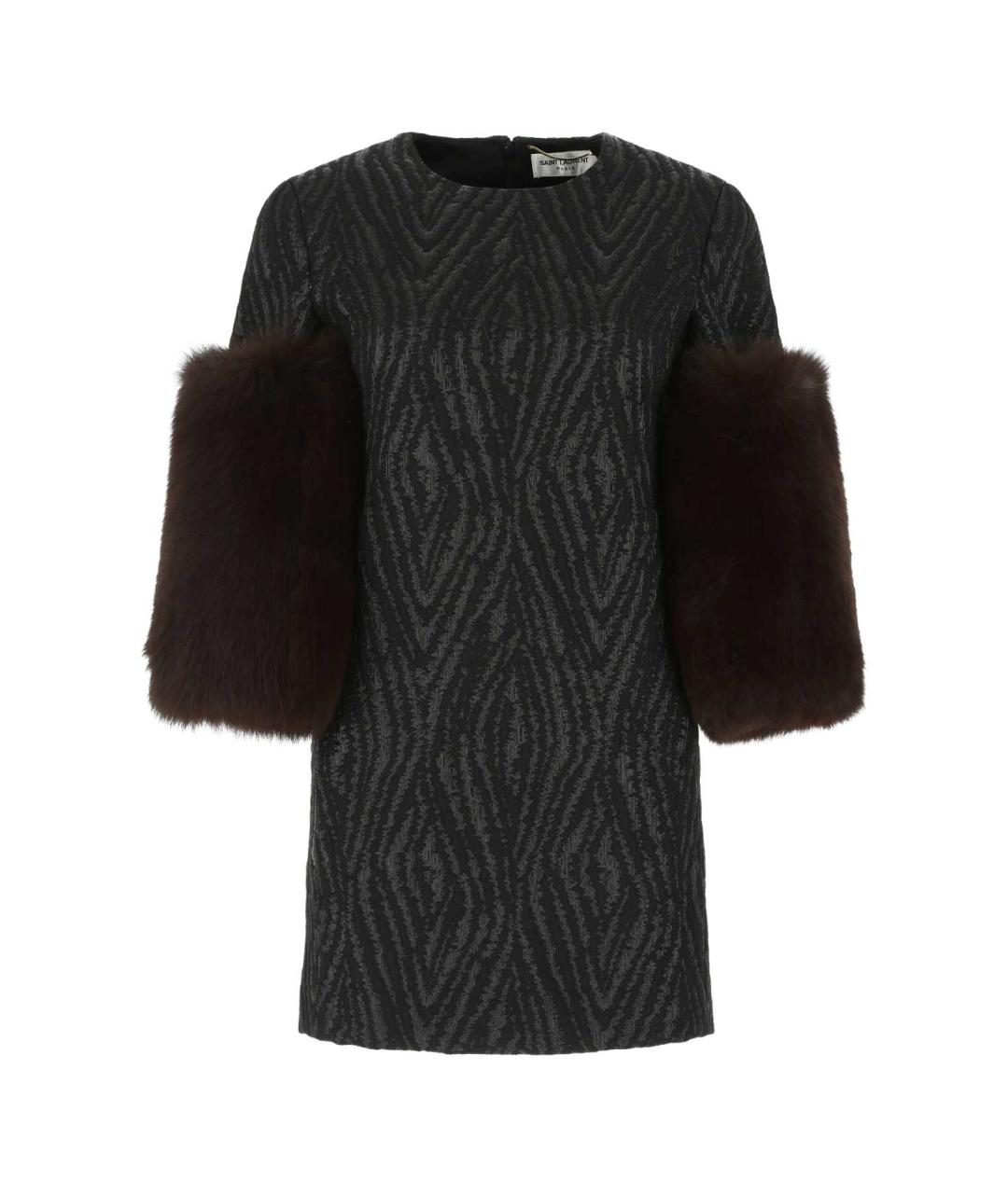 SAINT LAURENT Черное полиэстеровое повседневное платье, фото 1